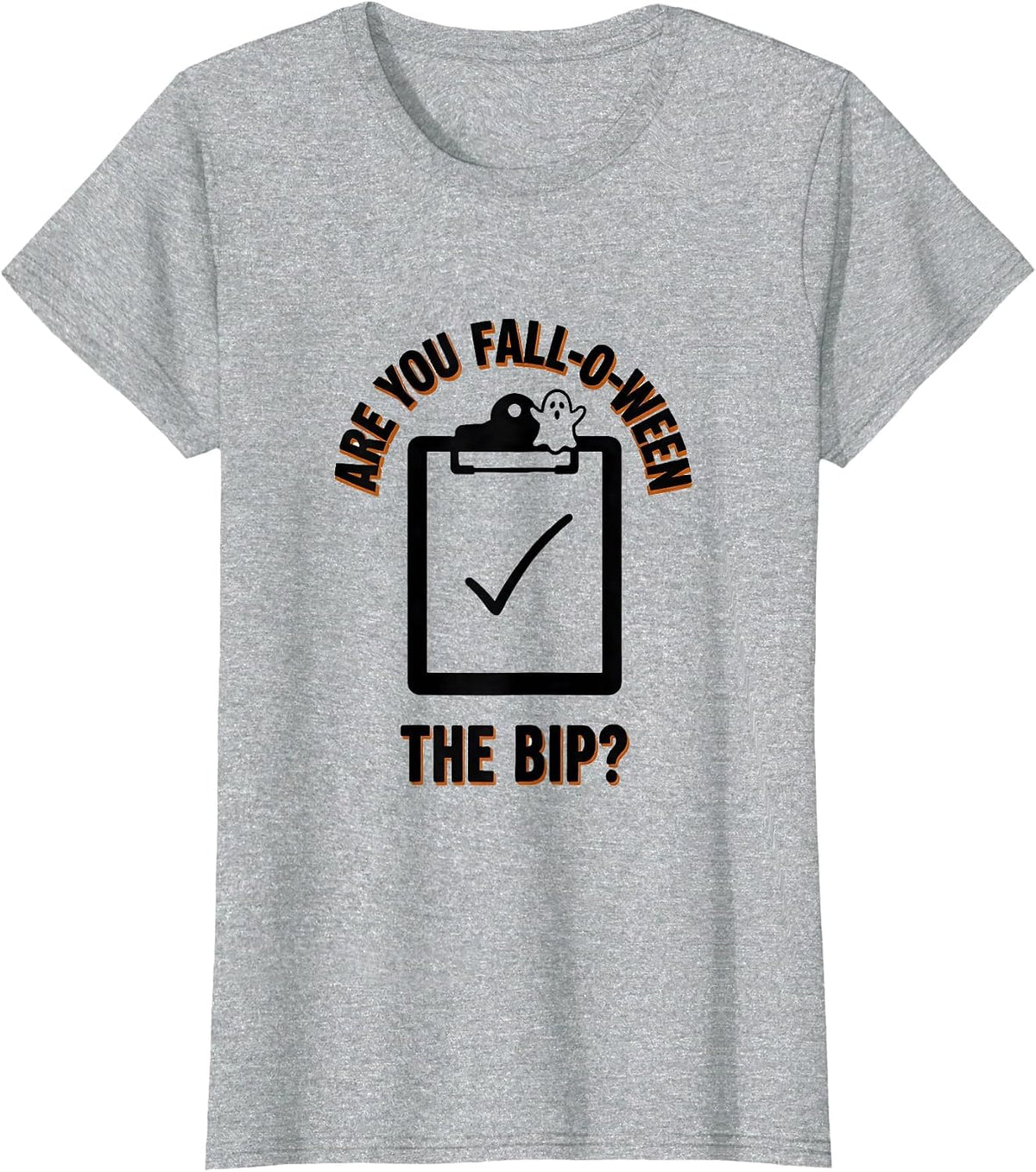 Women's Are You Fall-O-Ween The BIP Minimalist Teacher Halloween T-Shirt - Heather Grey