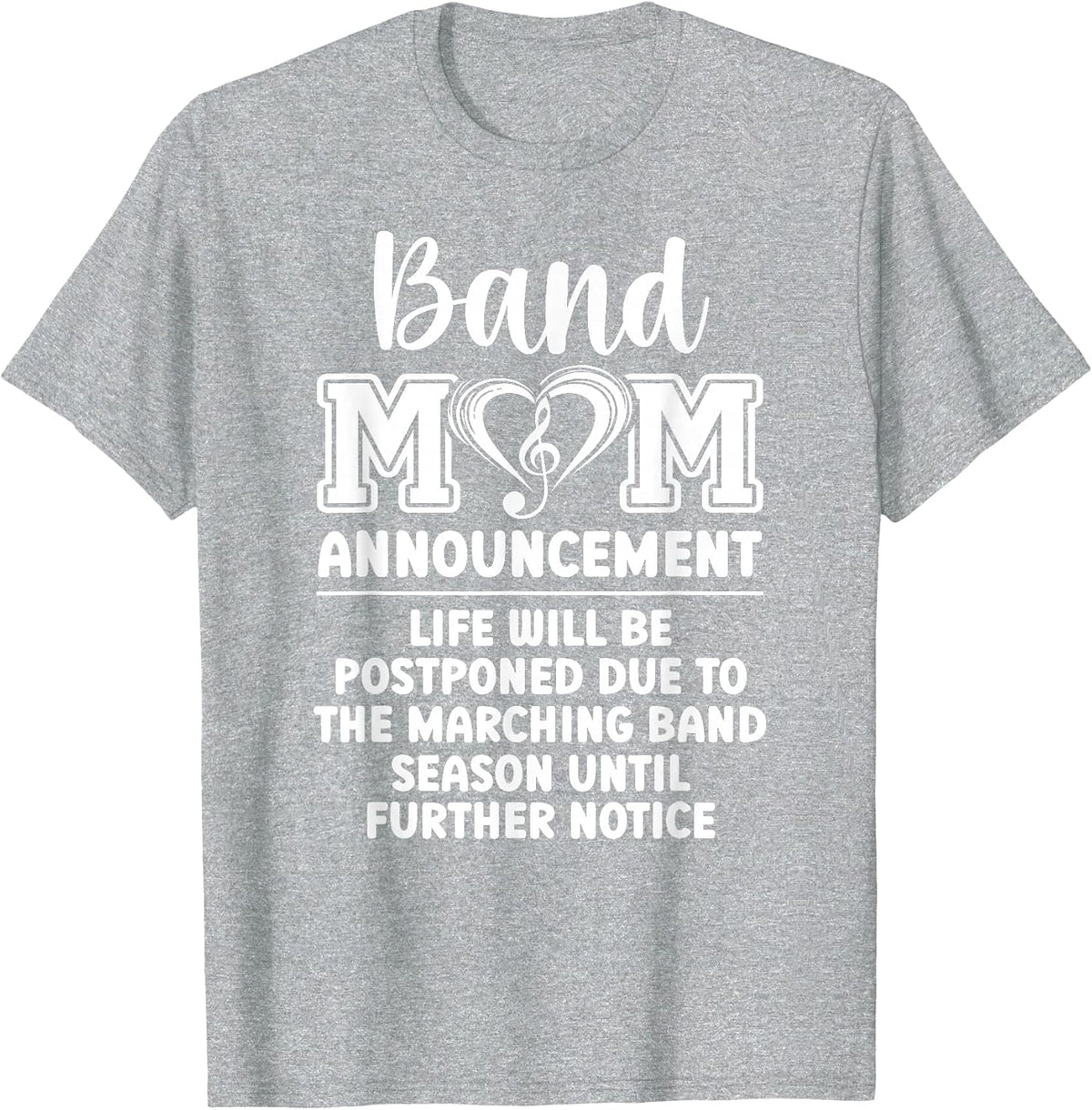 Band Mom Announcement Marching Band Mother T-Shirt - Heather Grey