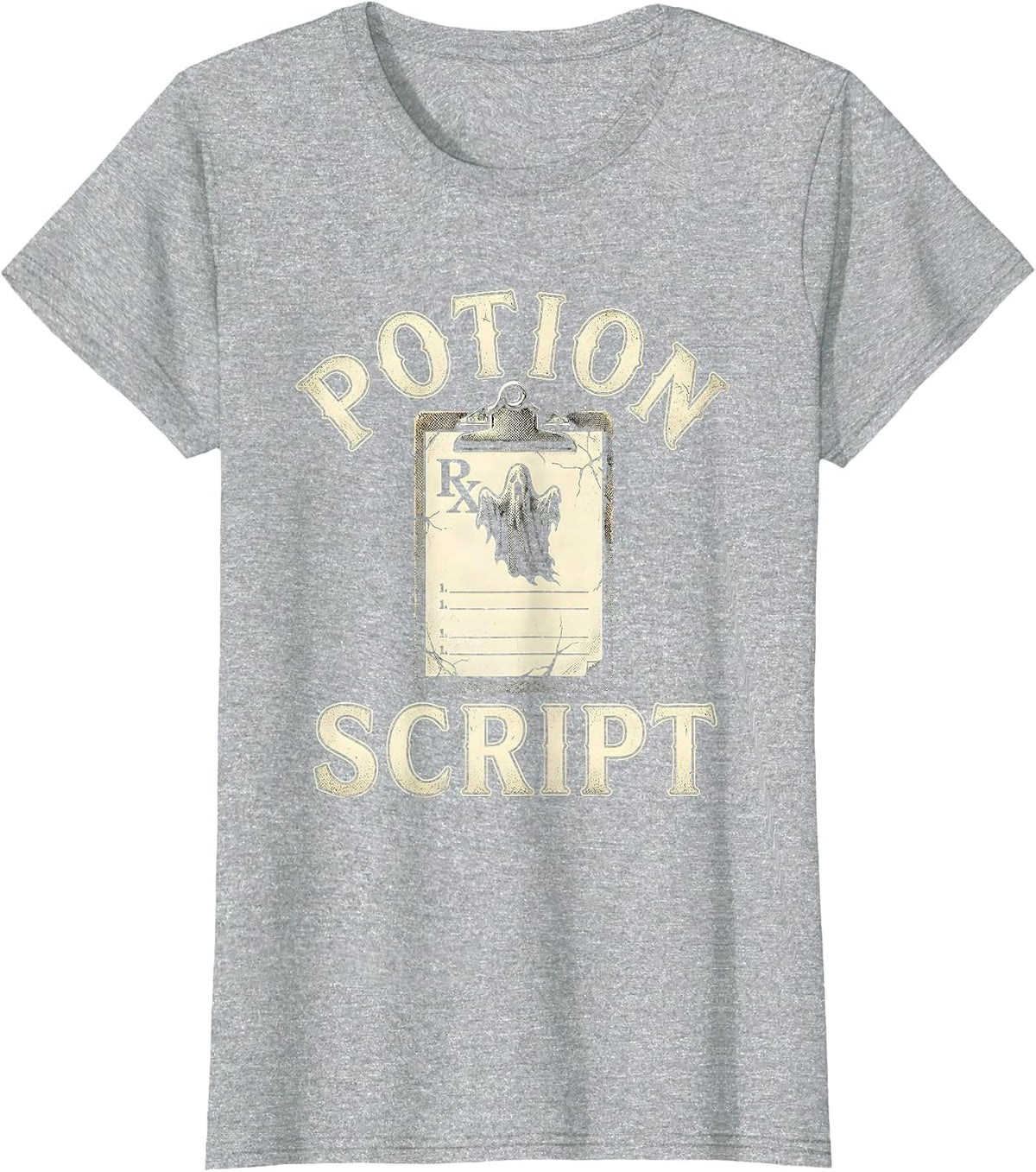 Women's Potionscript Funny Pharmacy Halloween Pharmacist Tech Crew T-Shirt - Heather Grey