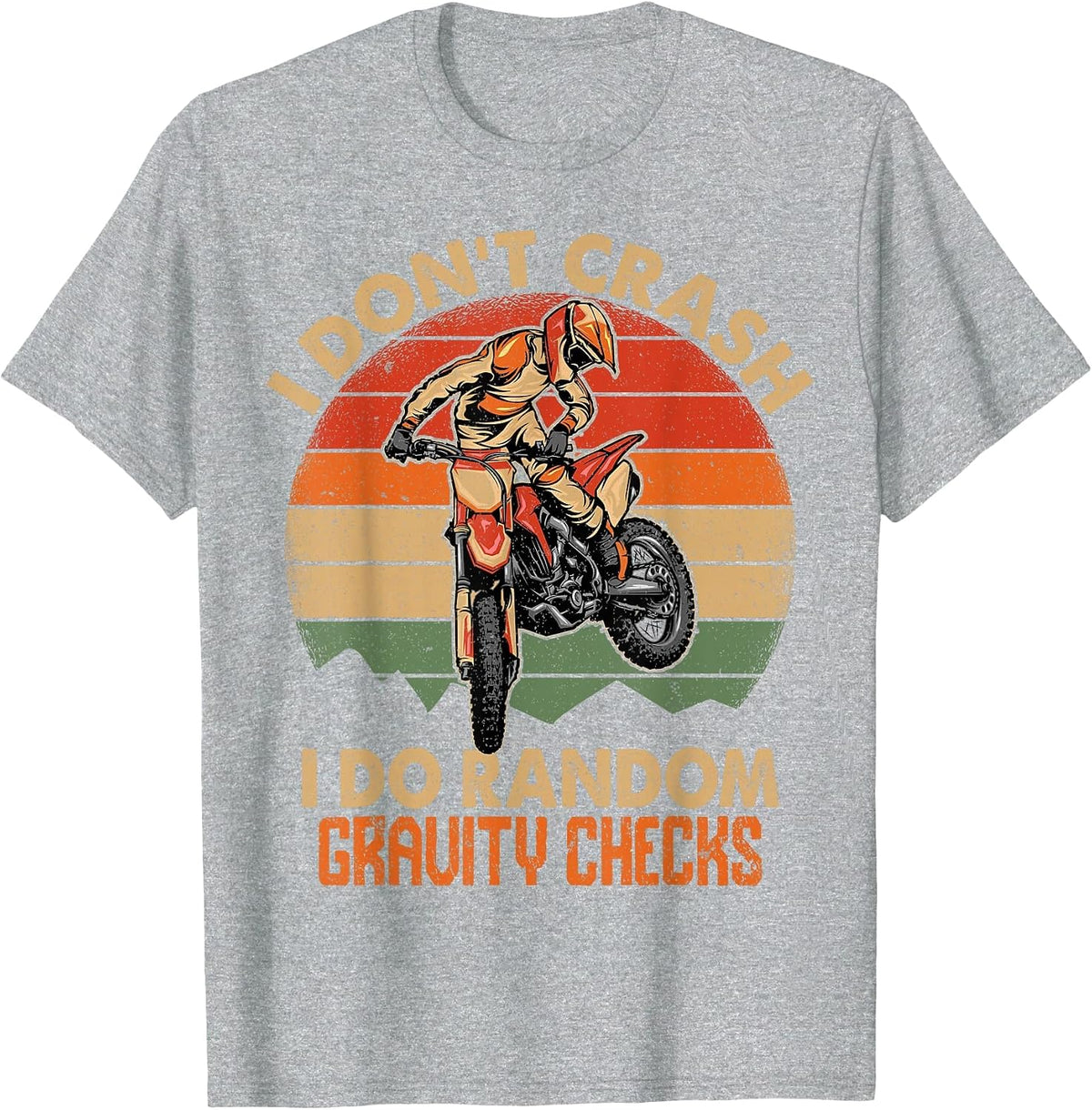 Funny Dirt Bike Shirt Boys Men Motocross Dirt Bike Rider T-Shirt - Heather Grey