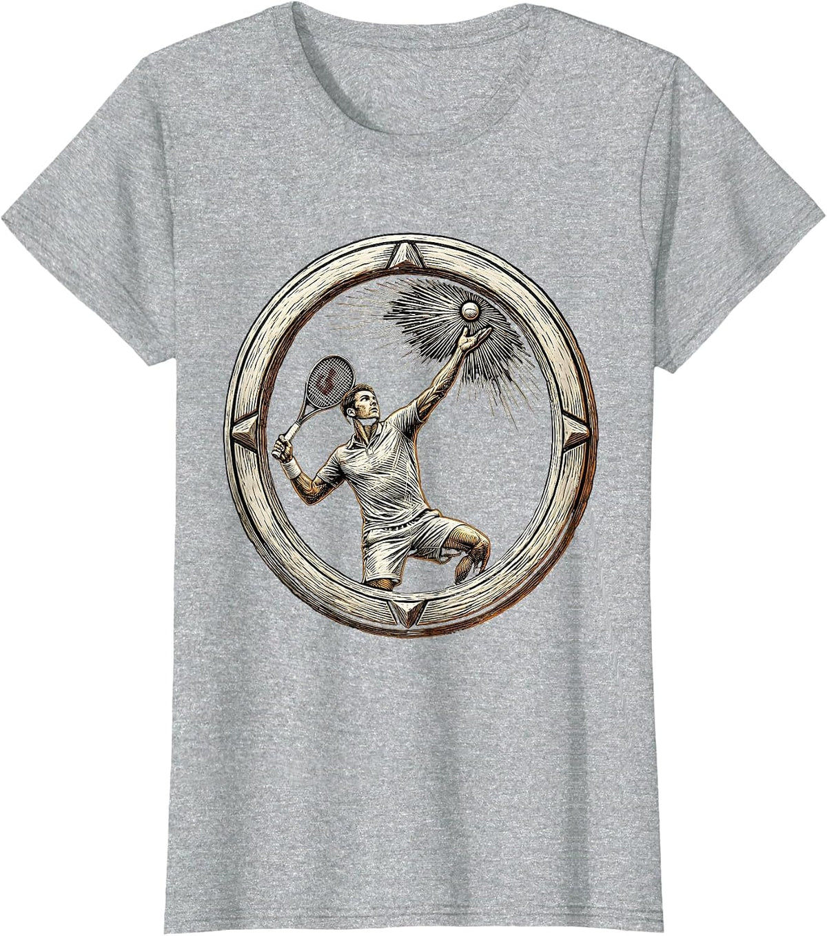 Tennis Serve Toss Graphic Design T-Shirt - Heather Grey
