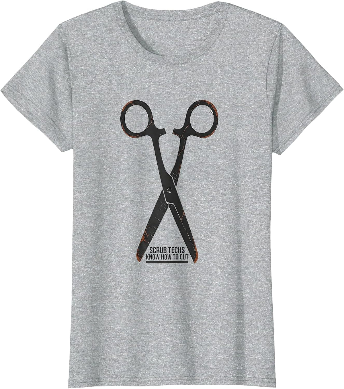 Scrub Techs Know How To Cut Distressed Surgical Tech Humor T-Shirt - Heather Grey