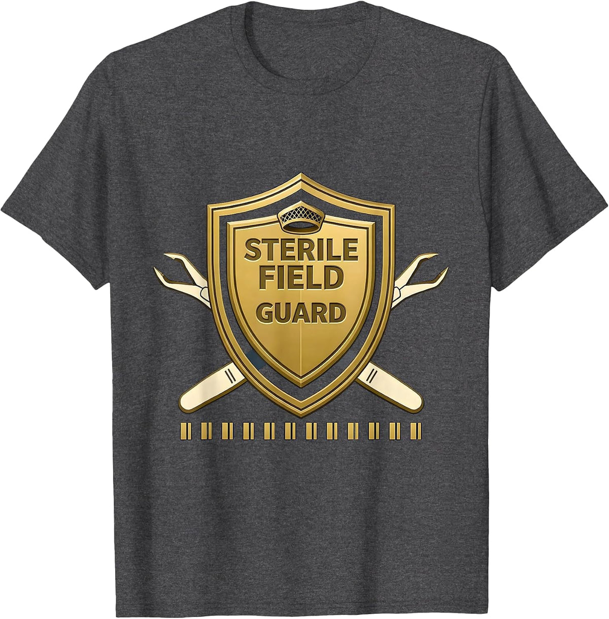 Men's Sterile Field Guard Funny Surgical Tech Scrub T-Shirt - Dark Heather Grey