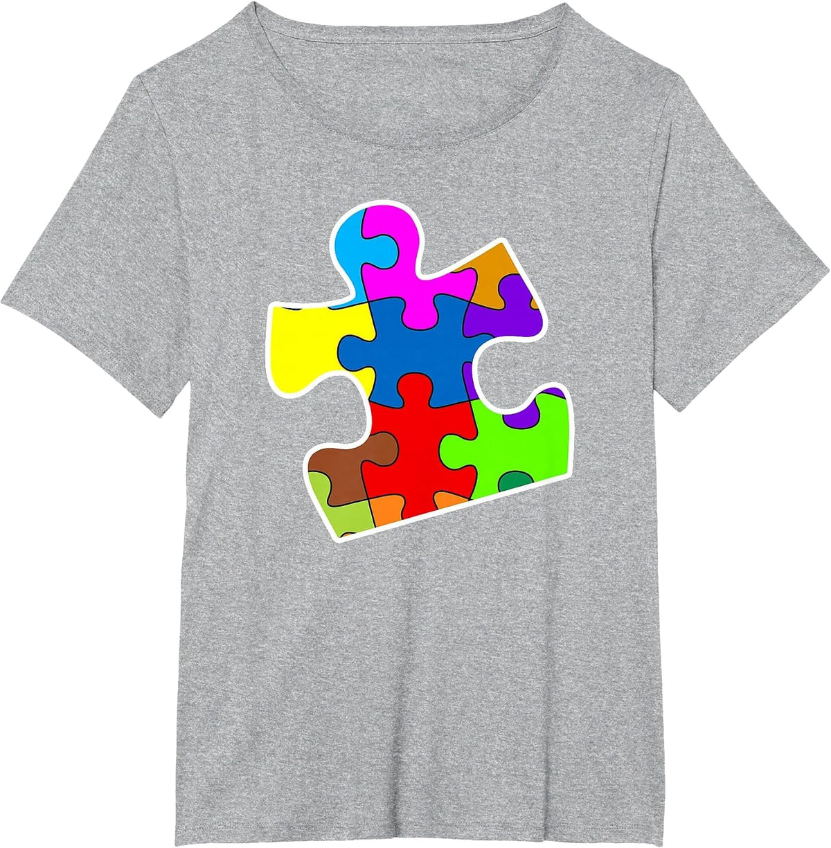 Autism Puzzle Piece - Autism T-Shirt - Heather Grey