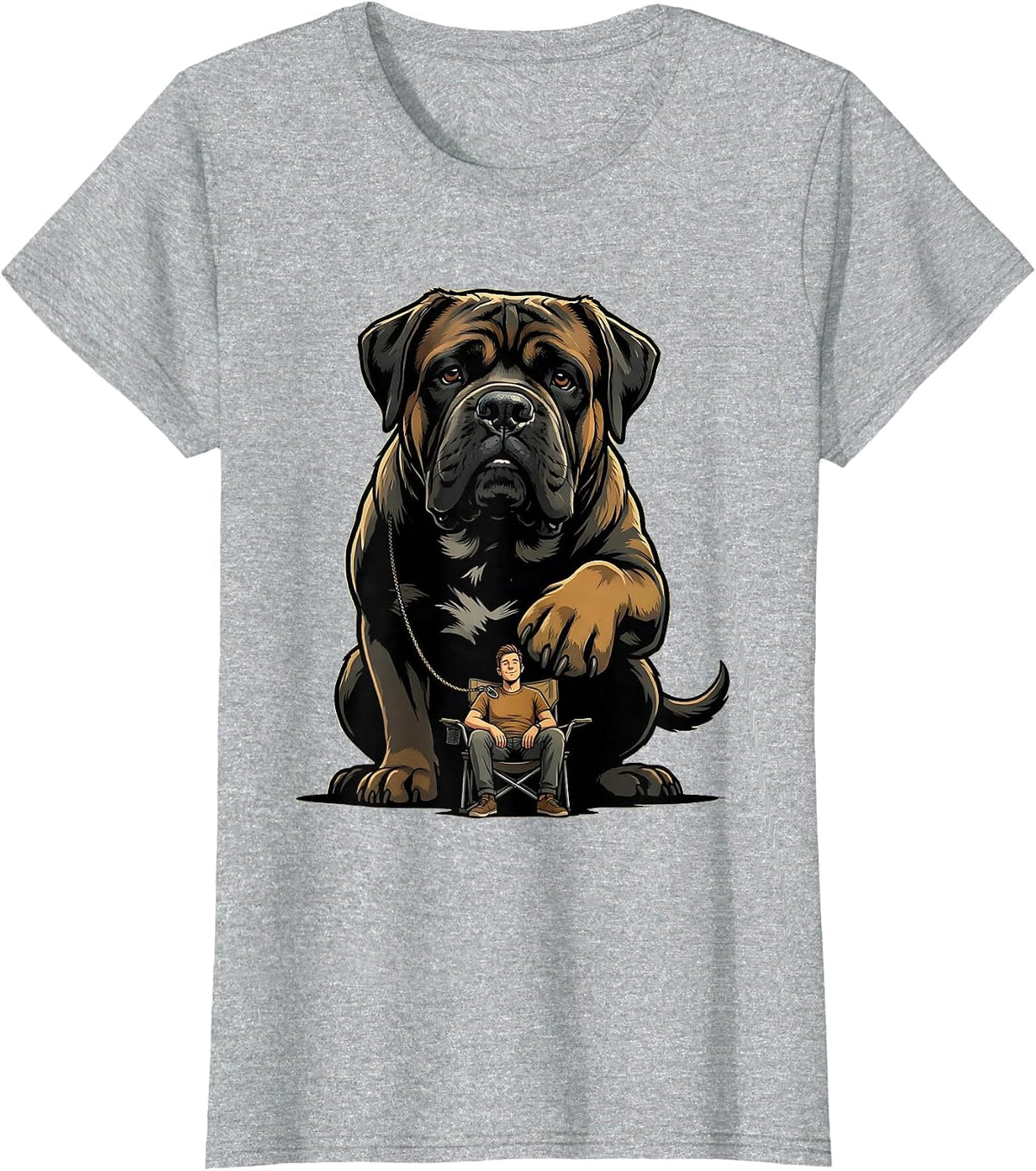 Cane Corso Cartoon Dog Owner Humor T-Shirt - Heather Grey