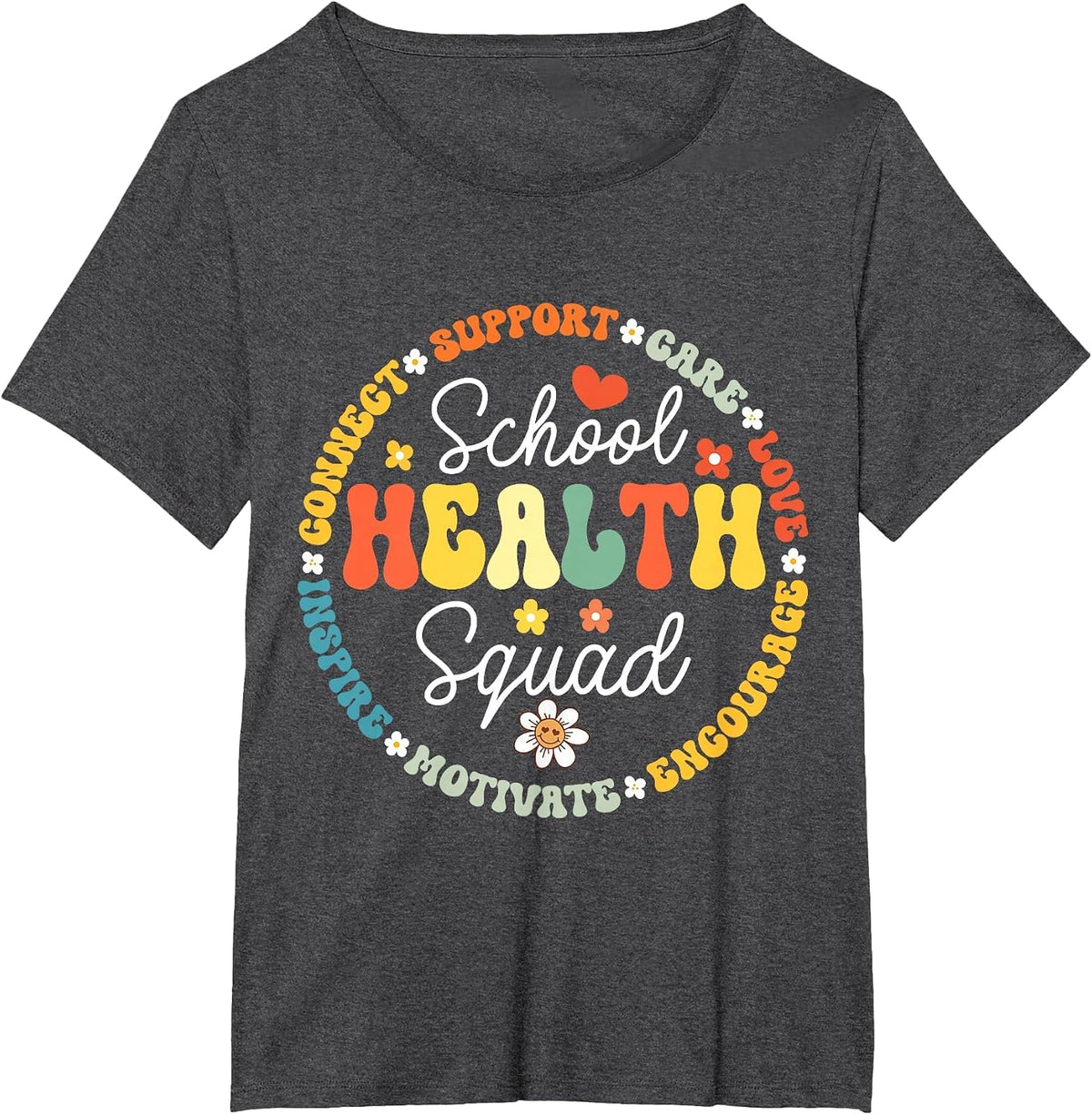 School Health Squad Funny Back to School Nurse Squad T-Shirt - Dark Heather Grey