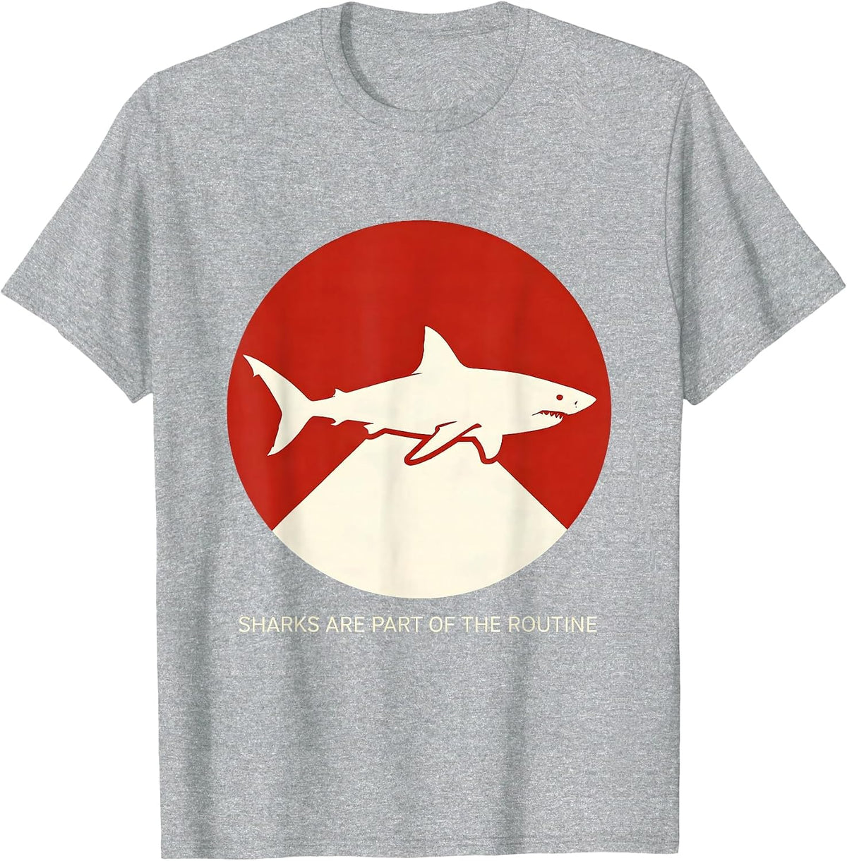 Men's Sharks Are Part Of The Routine Funny Scuba Diver Ocean Humor T-Shirt - Heather Grey