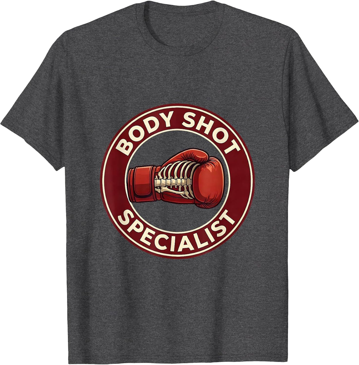 Body Shot Specialist Boxing Graphic Design T-Shirt - Dark Heather Grey