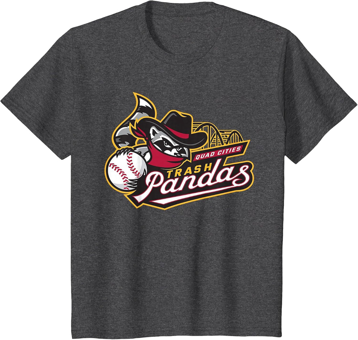 Quad Cities River Bandits/Trash Pandas T-Shirt - Dark Heather Grey