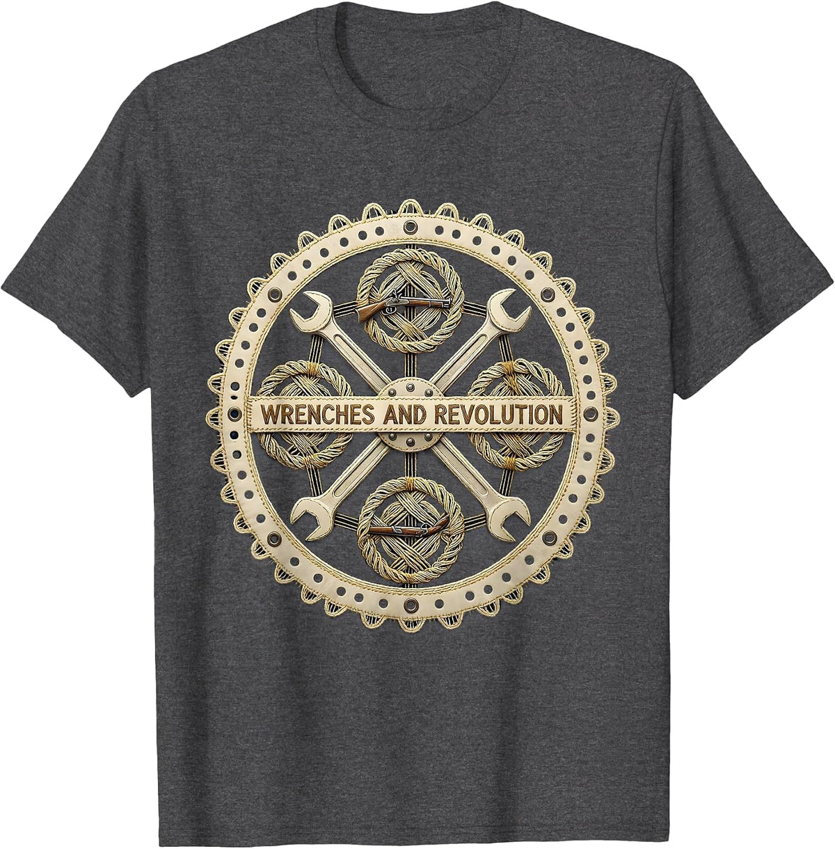 Men's Wrenches and Revolution Valley Forge Automotive T-Shirt - Dark Heather Grey