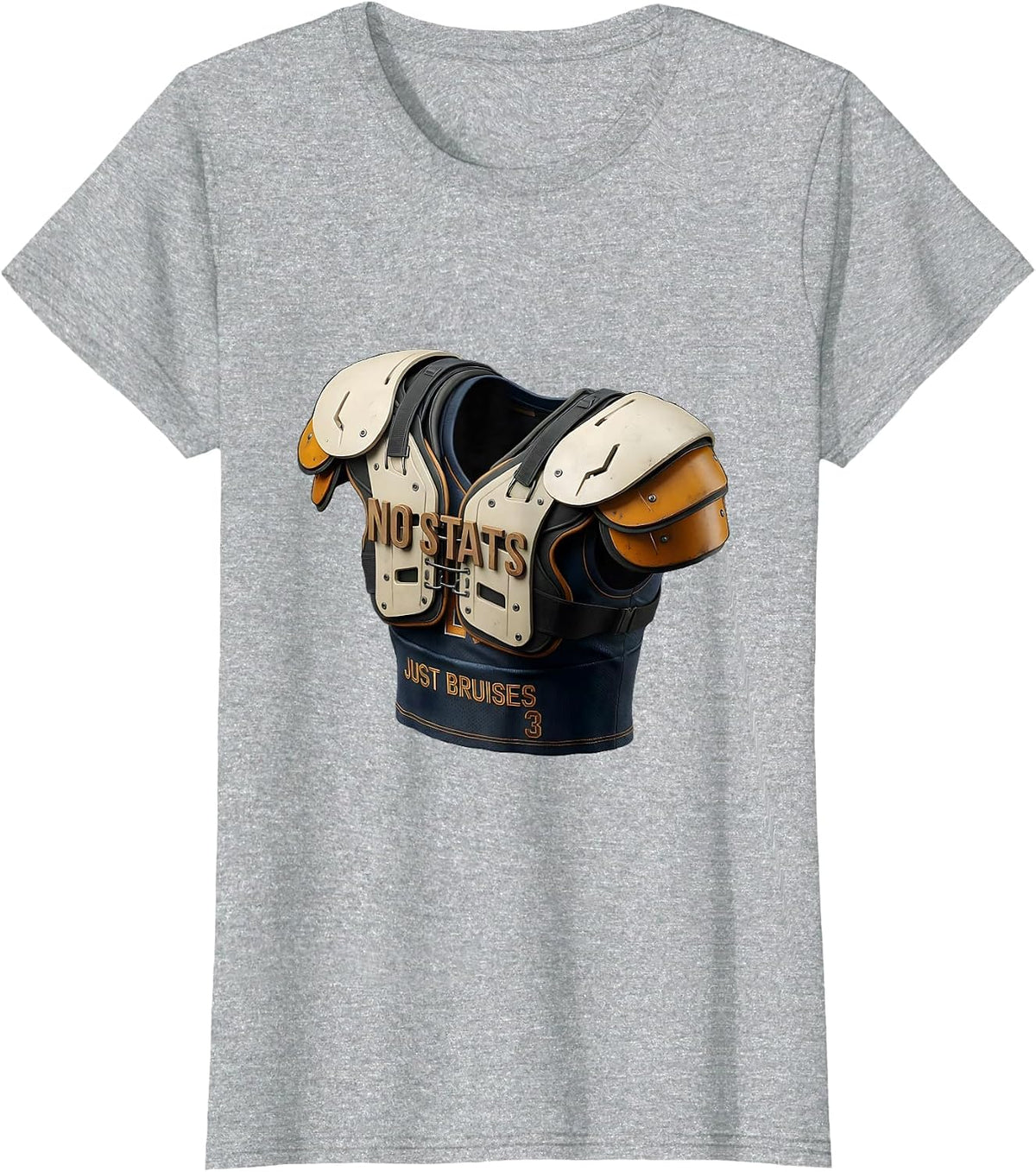 No Stats Just Bruises Funny Offensive Lineman Football Humor T-Shirt - Heather Grey