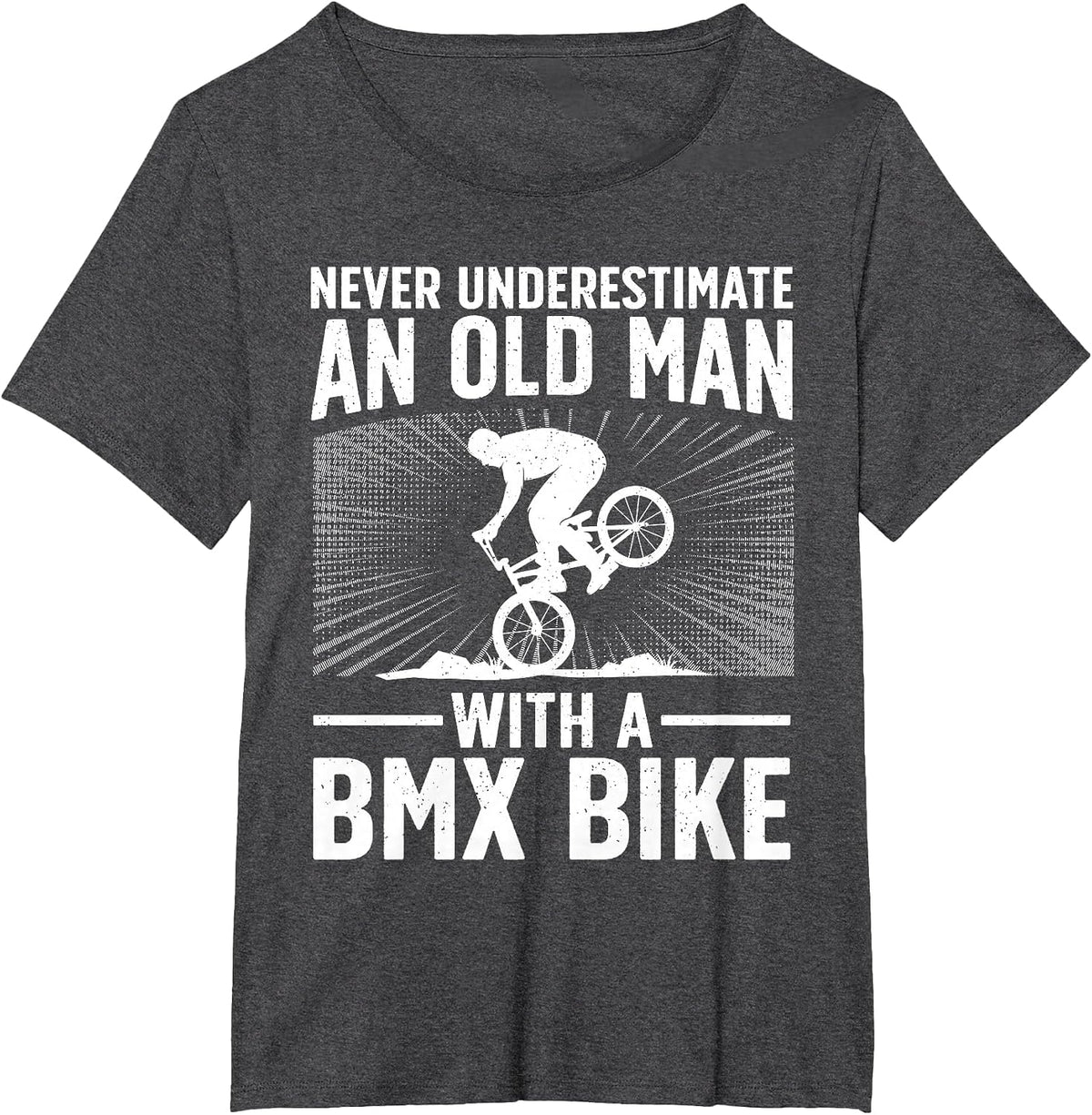 Cool BMX Bike Design for Grandpa Men BMX Bike Rider Lover T-Shirt - Dark Heather Grey