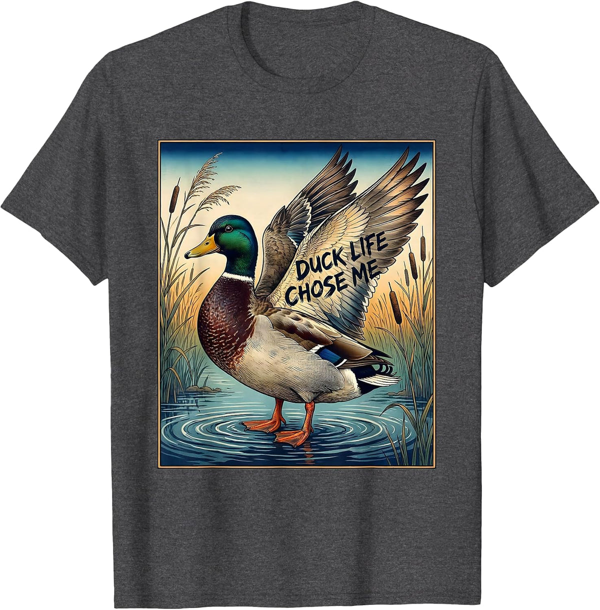 Men's Duck Camo Duck Life Chose Me Hunting Design T-Shirt - Dark Heather Grey