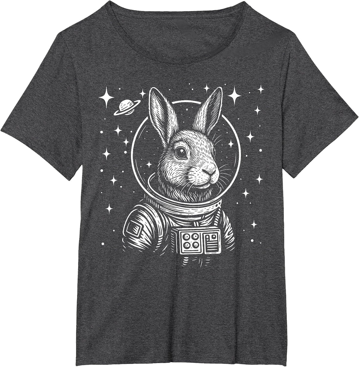 Astronaut Rabbit Space Galaxy Bunny Mom T-Shirt - Dark Heather Grey