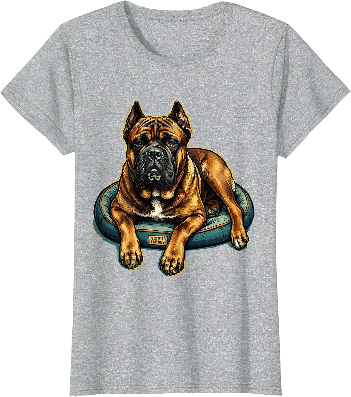 Certified Lap Dog Funny Cane Corso Dog Owner Humor T-Shirt - Heather Grey