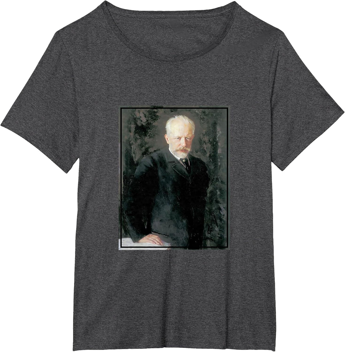 Pyotr Ilyich Tchaikovsky Painting Portrait (1893) T-Shirt - Dark Heather Grey