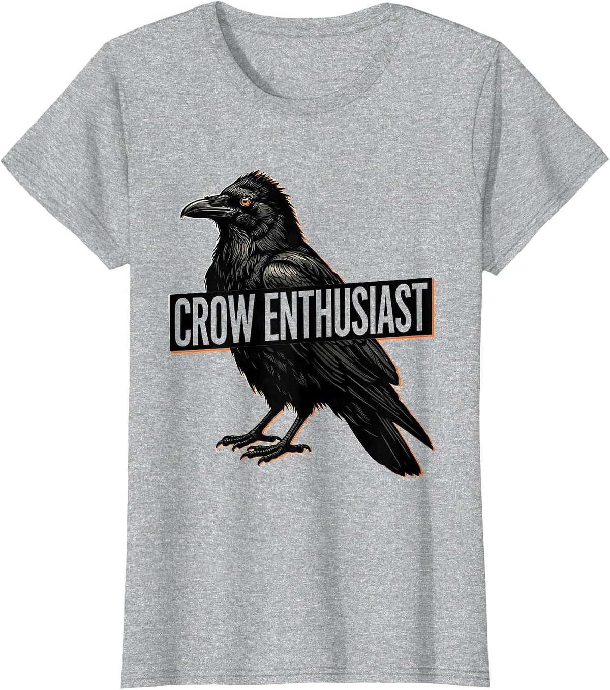 Crow Enthusiast Gothic Nature Bird Silhouette Art T-Shirt - Heather Grey