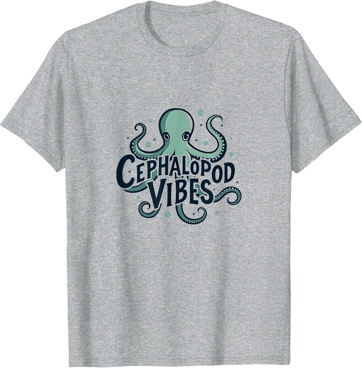 Octopus Cephalopod Vibes | Ocean Lover Gift T-Shirt - Heather Grey