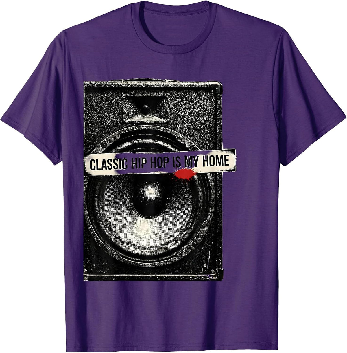 Classic Hip Hop Is My Home Vintage Speaker Cabinet T-Shirt - Purple