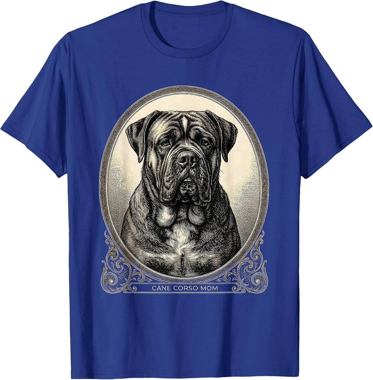 Men's Cane Corso Mom Sentimental Dog Owner Pride Crosshatch T-Shirt - Royal Blue
