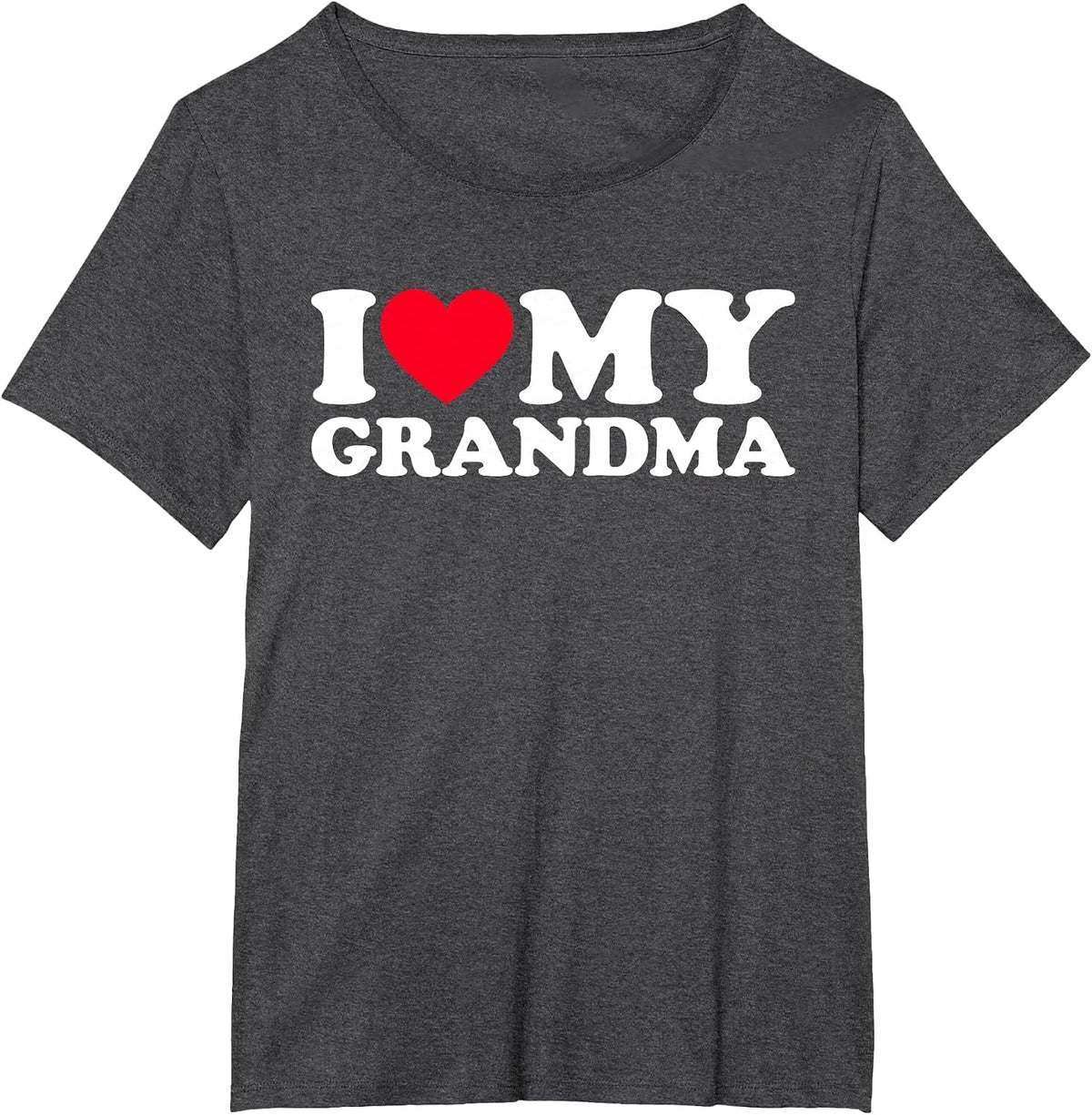 I Love My Grandma, I Heart My Grandma T-Shirt - Dark Heather Grey