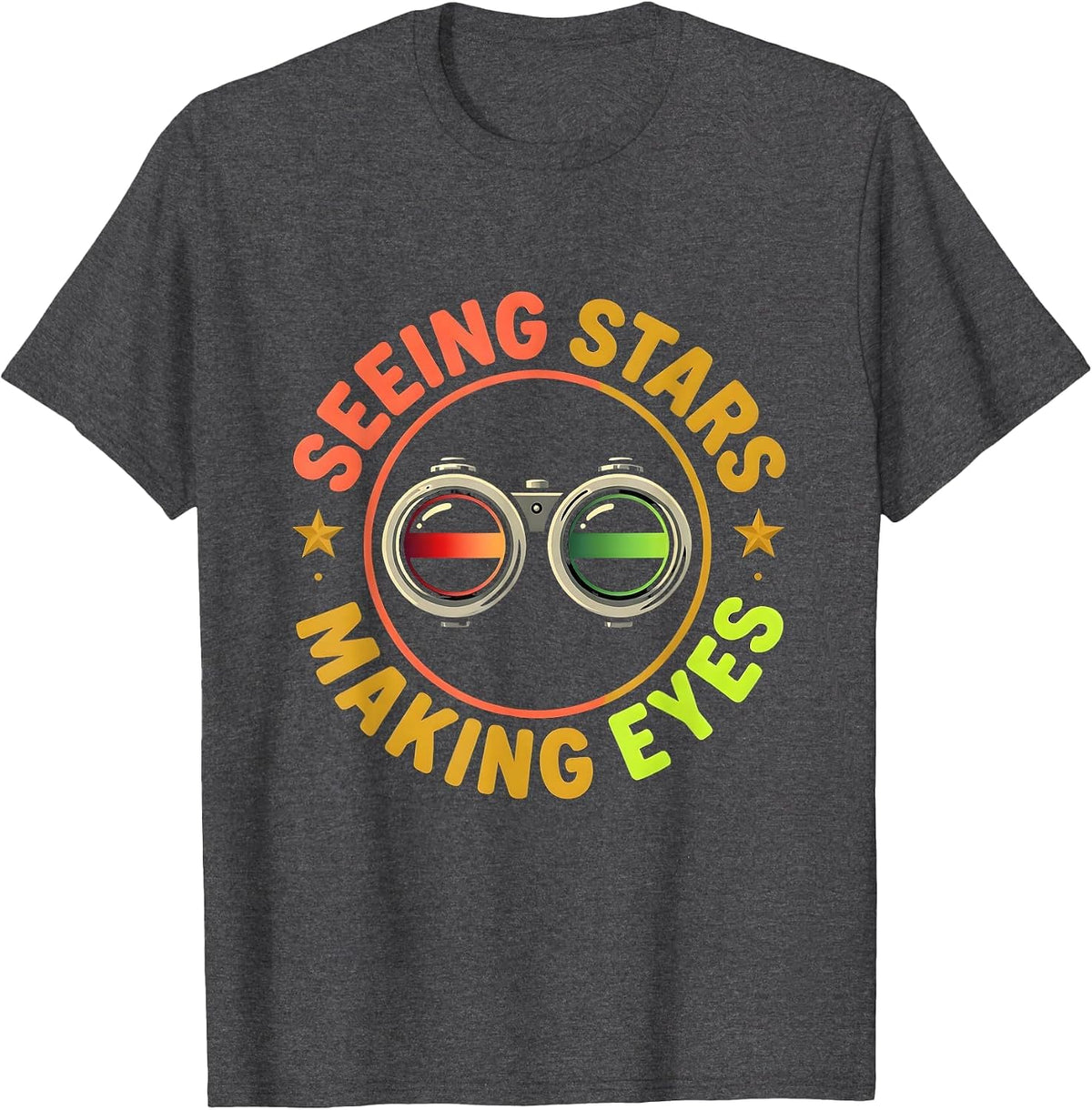 Seeing Stars Making Eyes Tattoo Optometrist Eye Crew Staff T-Shirt - Dark Heather Grey