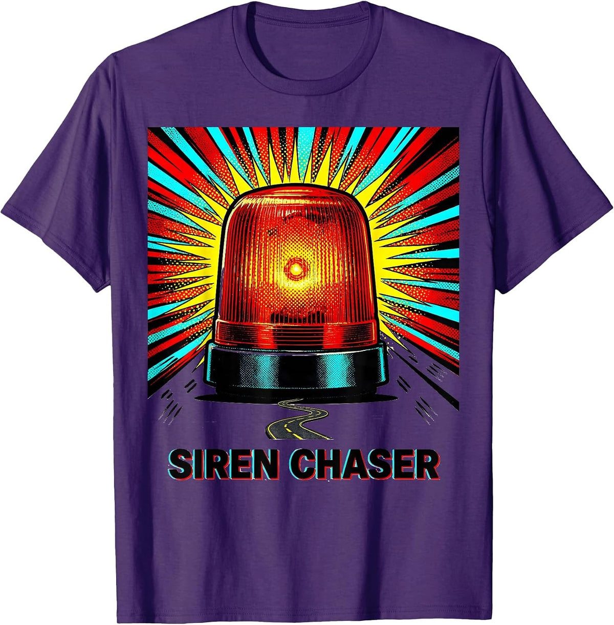 Siren Chaser Pop Art EMS Paramedic EMT Gift T-Shirt - Purple