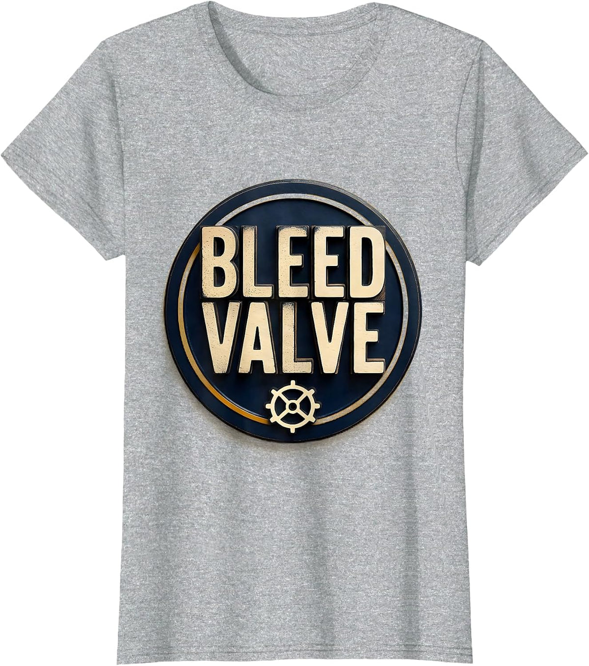 Women's Bleed Valve Wood Type Letterpress Funny Plumber Pipefitter T-Shirt - Heather Grey