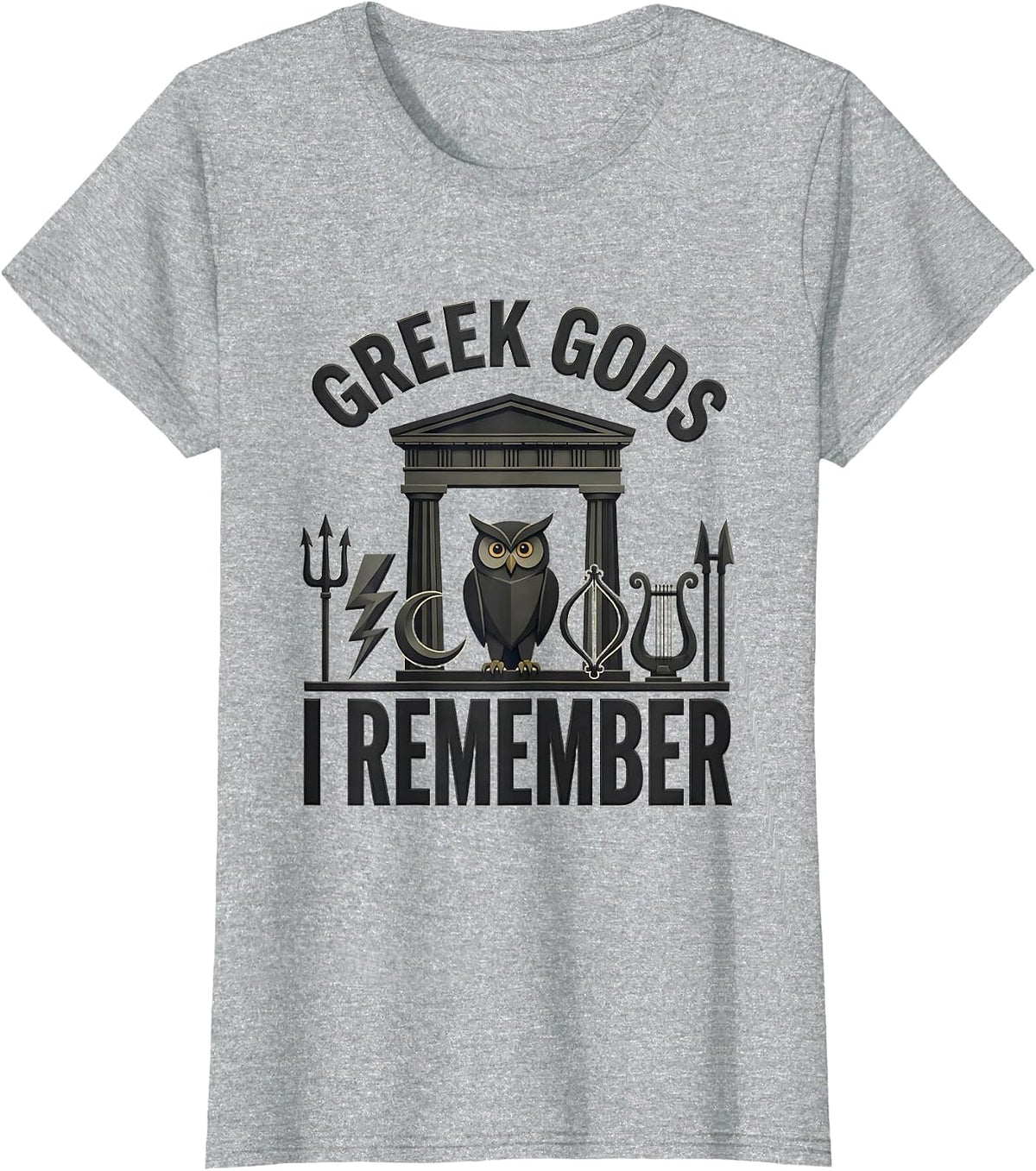 Women's Greek Gods I Remember Minimalist Myth Lover Gift T-Shirt - Heather Grey
