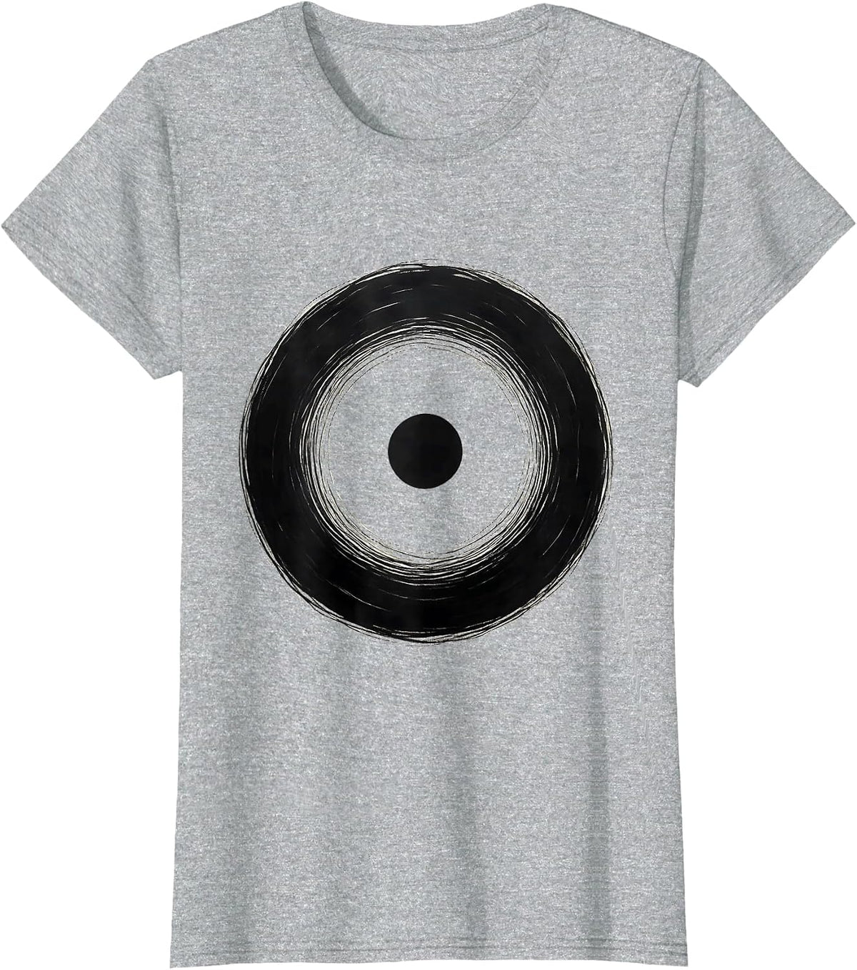 Zen Circle Brushstroke Dot Minimalist Art T-Shirt - Heather Grey