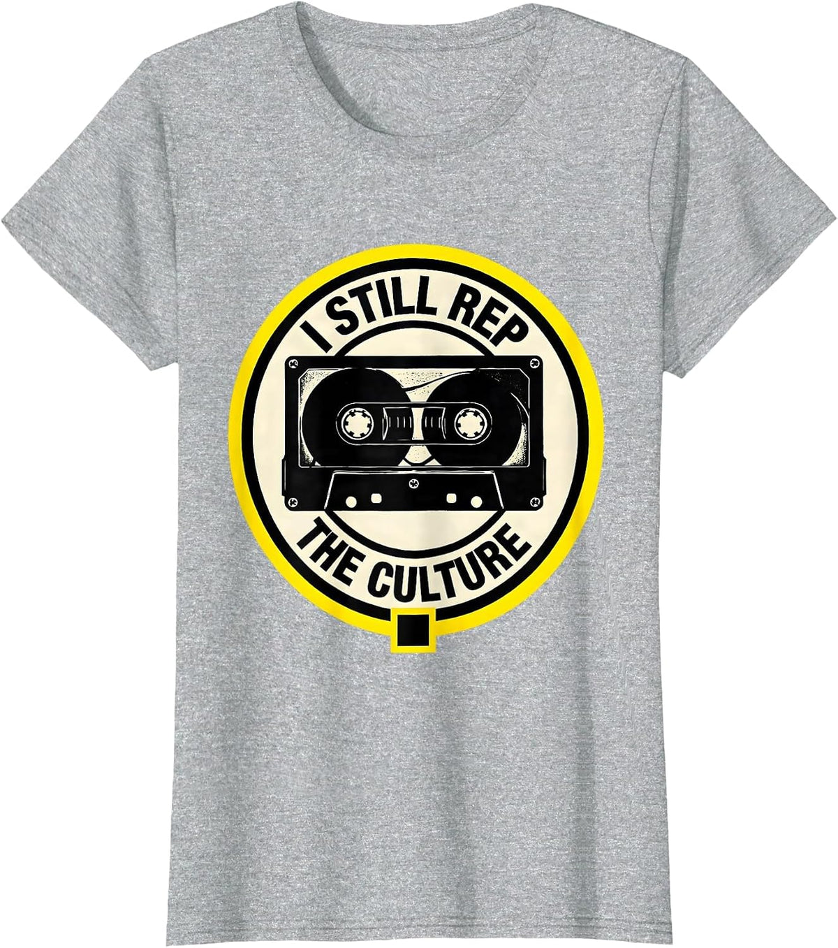 Women's I Still Rep The Culture Stencil Graphic Hip Hop Rap T-Shirt - Heather Grey
