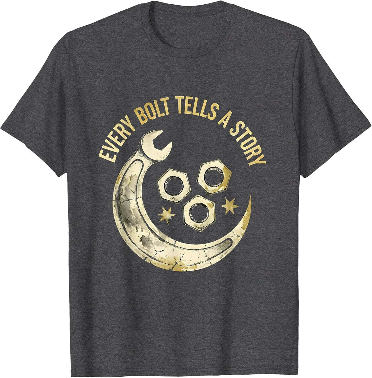 Every Bolt Tells A Story Mechanic Men Design T-Shirt - Dark Heather Grey