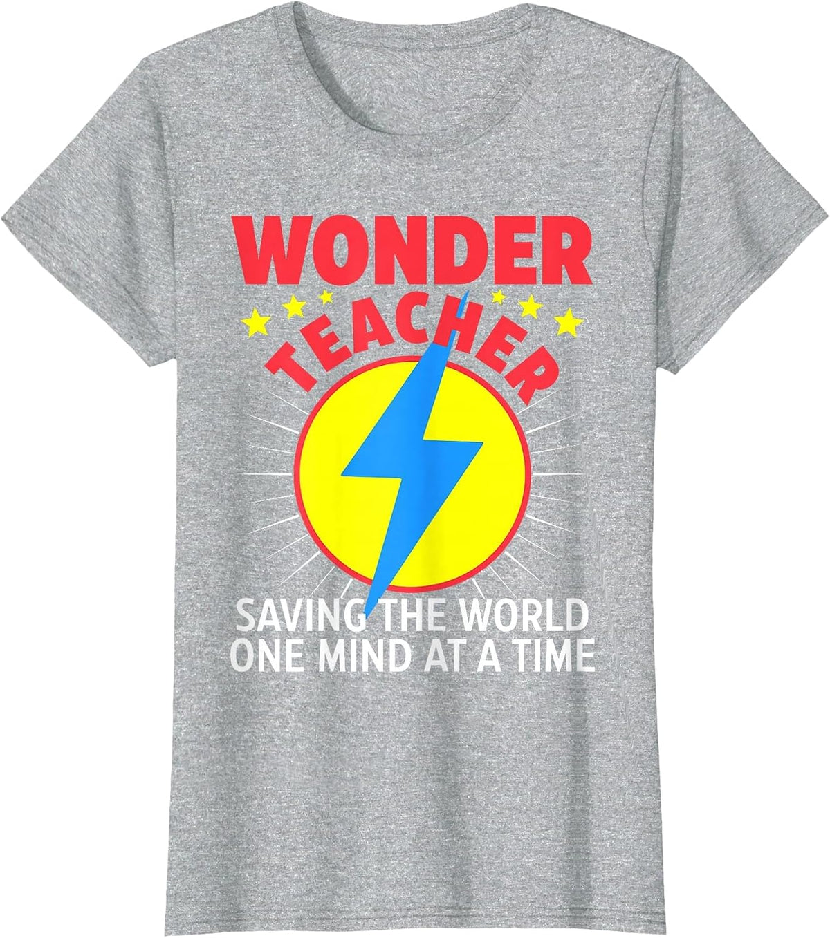 Wonder Teacher Costume Shirt - Teacher Halloween Costume T-Shirt - Heather Grey