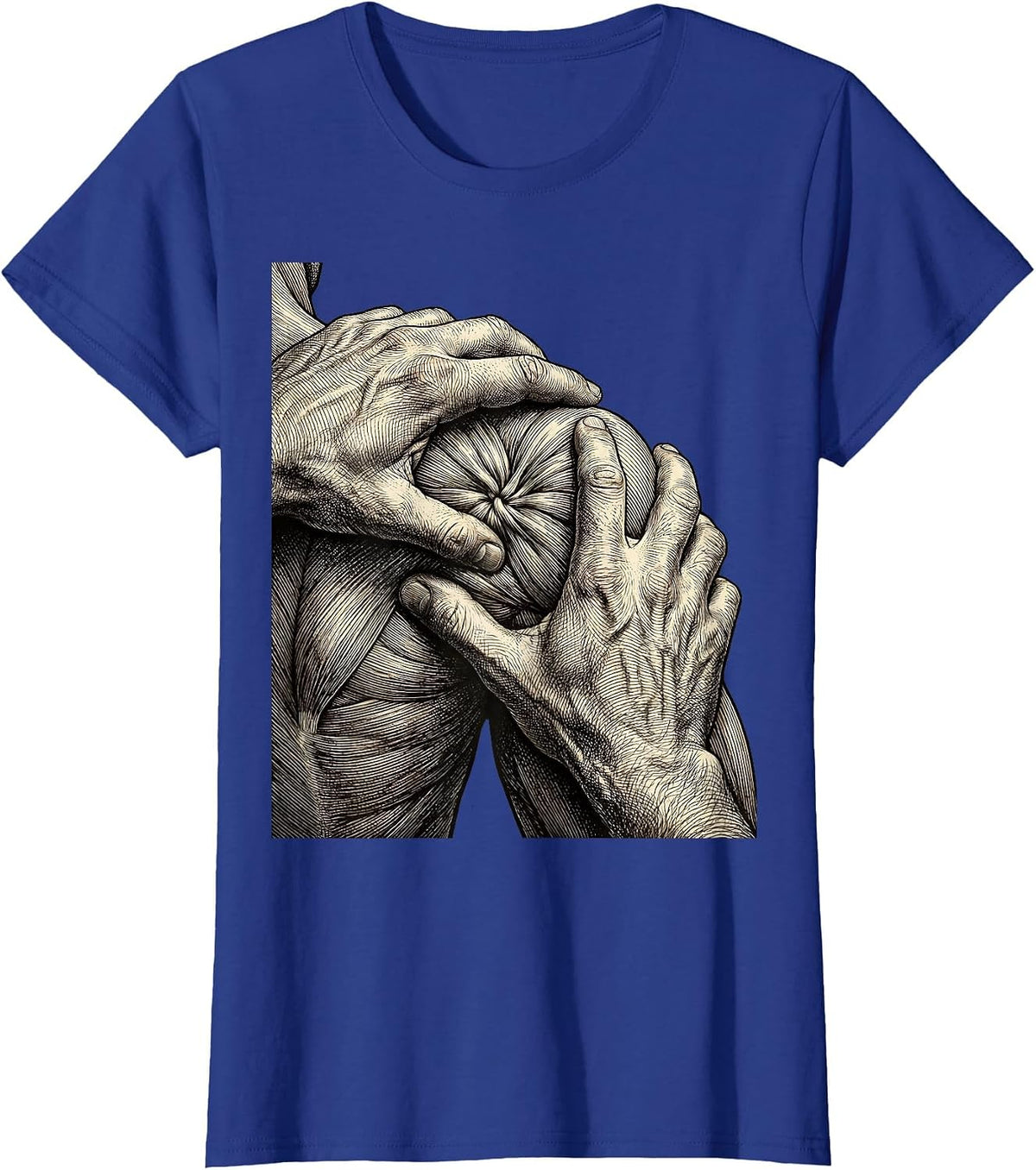 Women's Physical Therapy Knotted Muscle Massage Graphic T-Shirt - Royal Blue