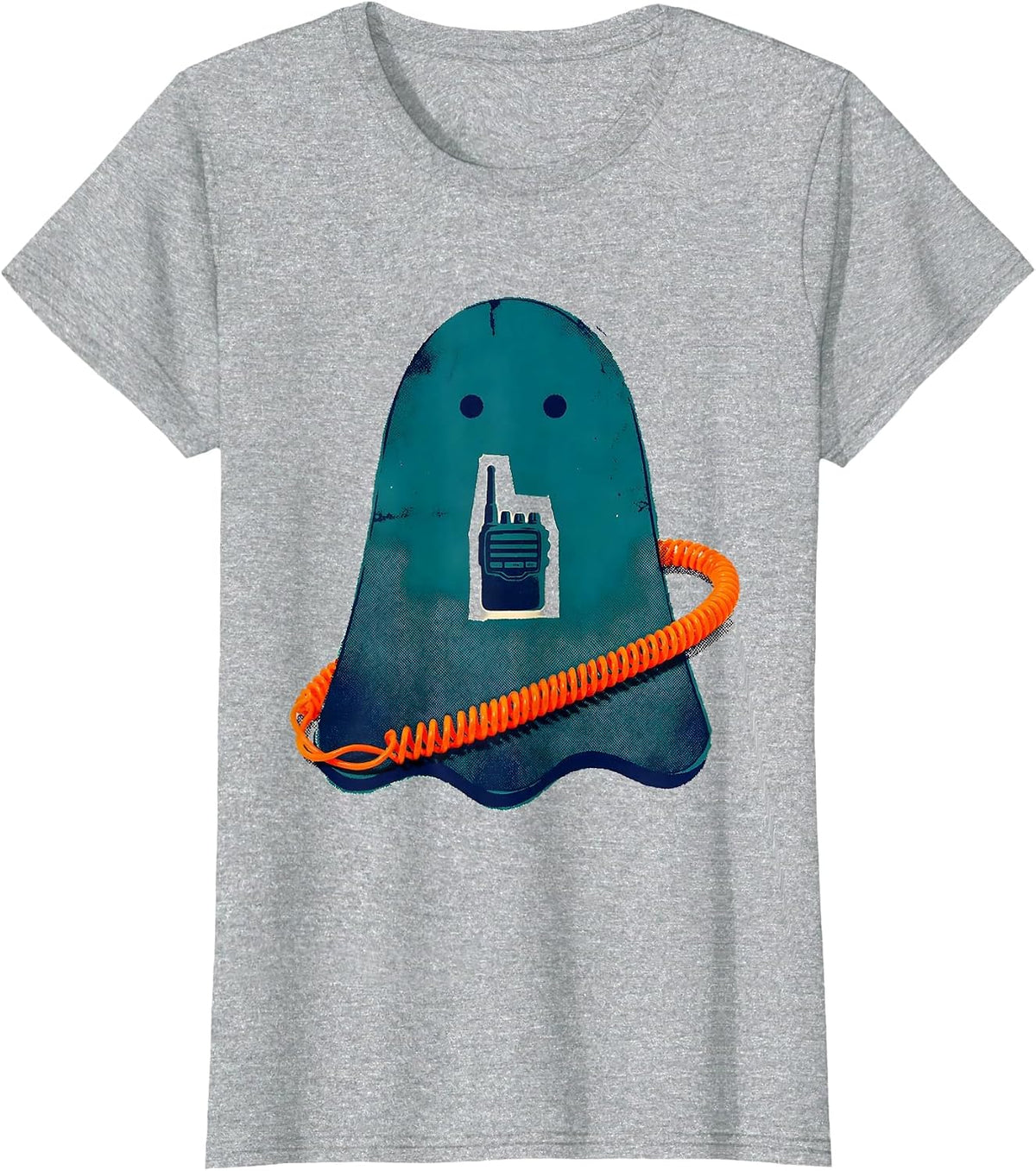 Women's Enlarged Ghost Para Normal Activities SPED Paraprofessional T-Shirt - Heather Grey