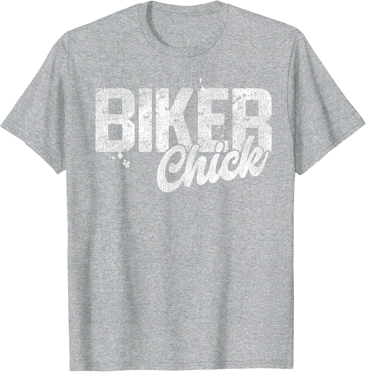 Classic Motorcycle Biker Biker Chick T-Shirt - Heather Grey