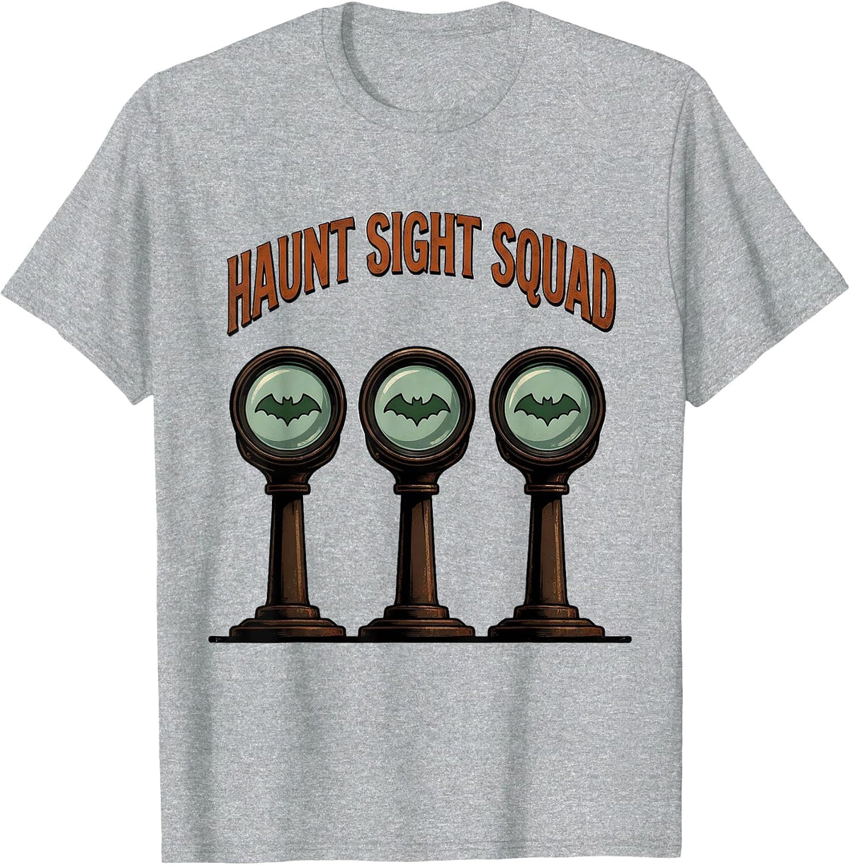 Men's Haunt Sight Squad Vintage Halloween Optometrist Eye Doctor T-Shirt - Heather Grey