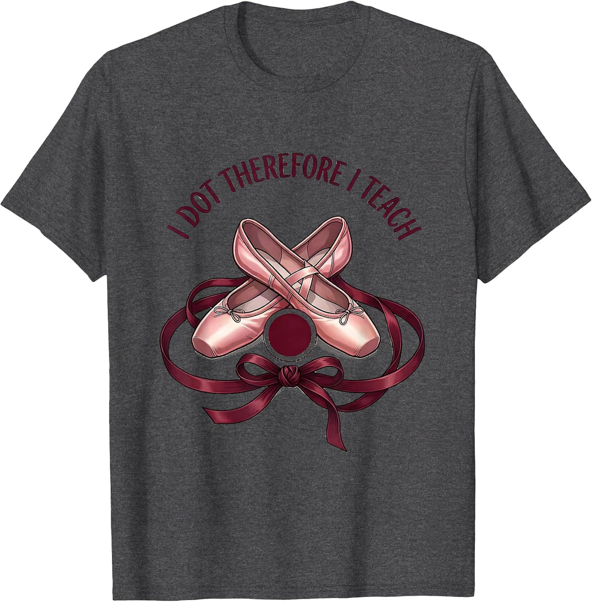 Men's I Dot Therefore I Teach Dot Day Teacher Design T-Shirt - Dark Heather Grey