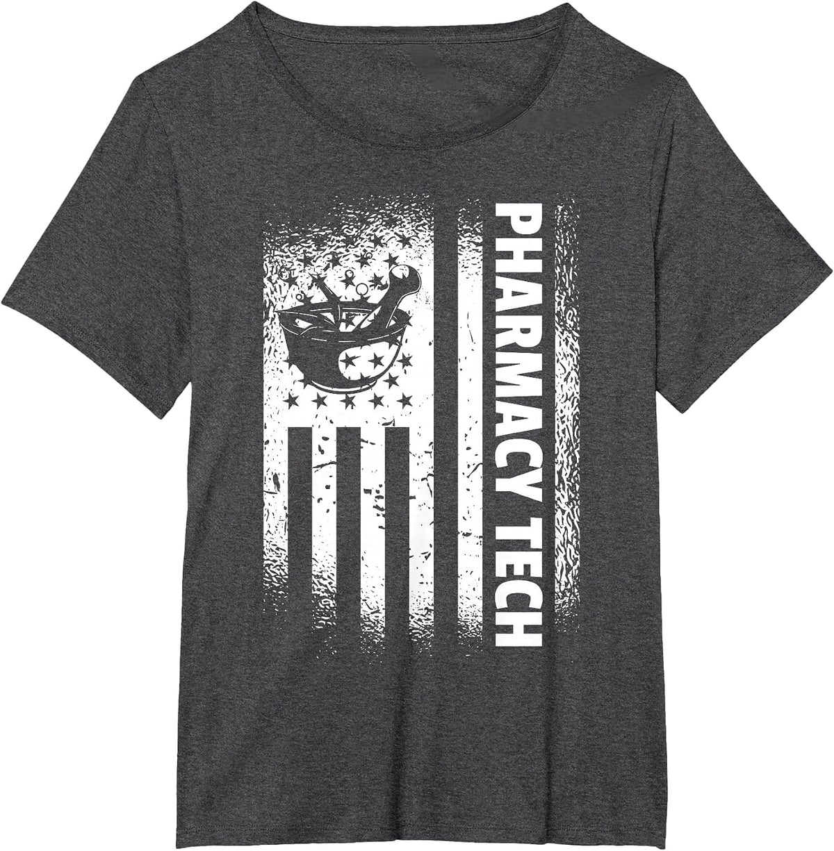 Pharmacy Technician American Flag Cute Pharmacy Technician T-Shirt - Dark Heather Grey