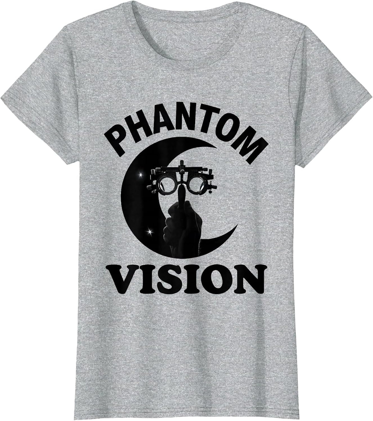 Phantom Vision Silhouette Halloween Optometrist Eye Doctor T-Shirt - Heather Grey