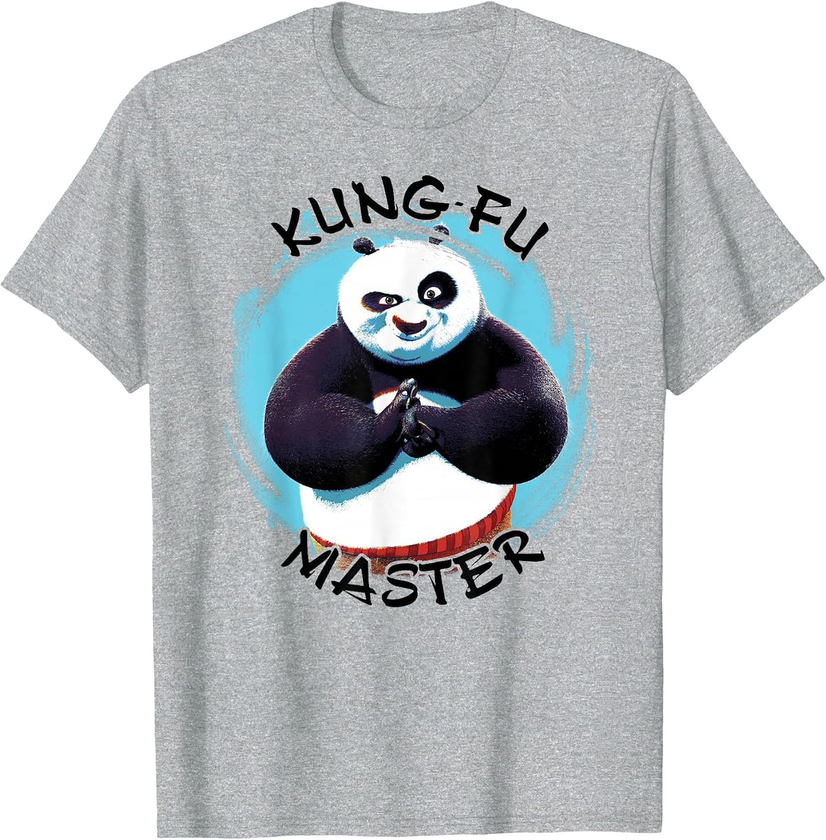 Kung Fu Panda Po Kung Fu Master Paint Smear Portrait T-Shirt - Heather Grey