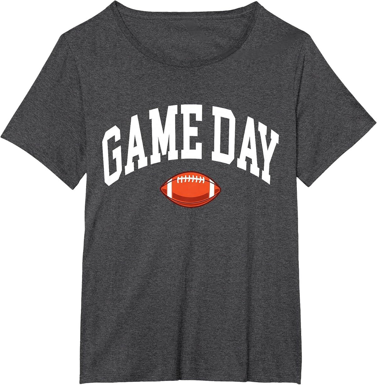 Game Day Football Player and Fan Graphic T-Shirt - Dark Heather Grey