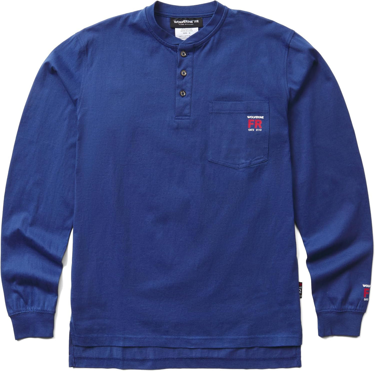 Wolverine Men's Built Light Fr Long Sleeve Henley - Marine