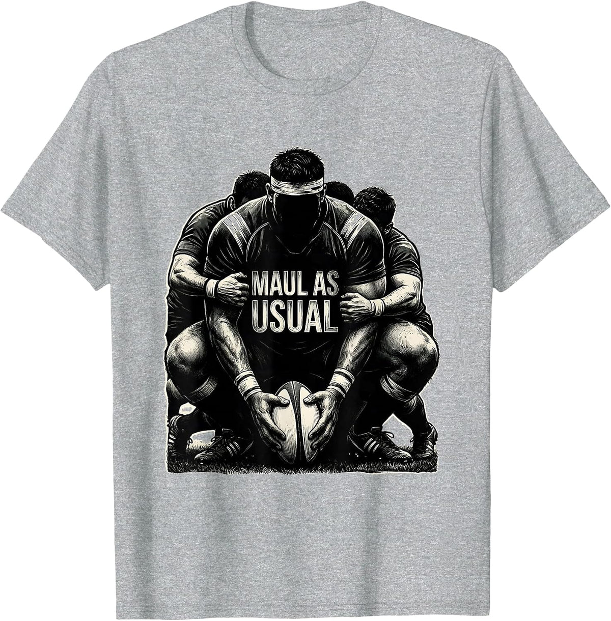 Men's Maul As Usual Funny Rugby Player Coach Fan Humor T-Shirt - Heather Grey
