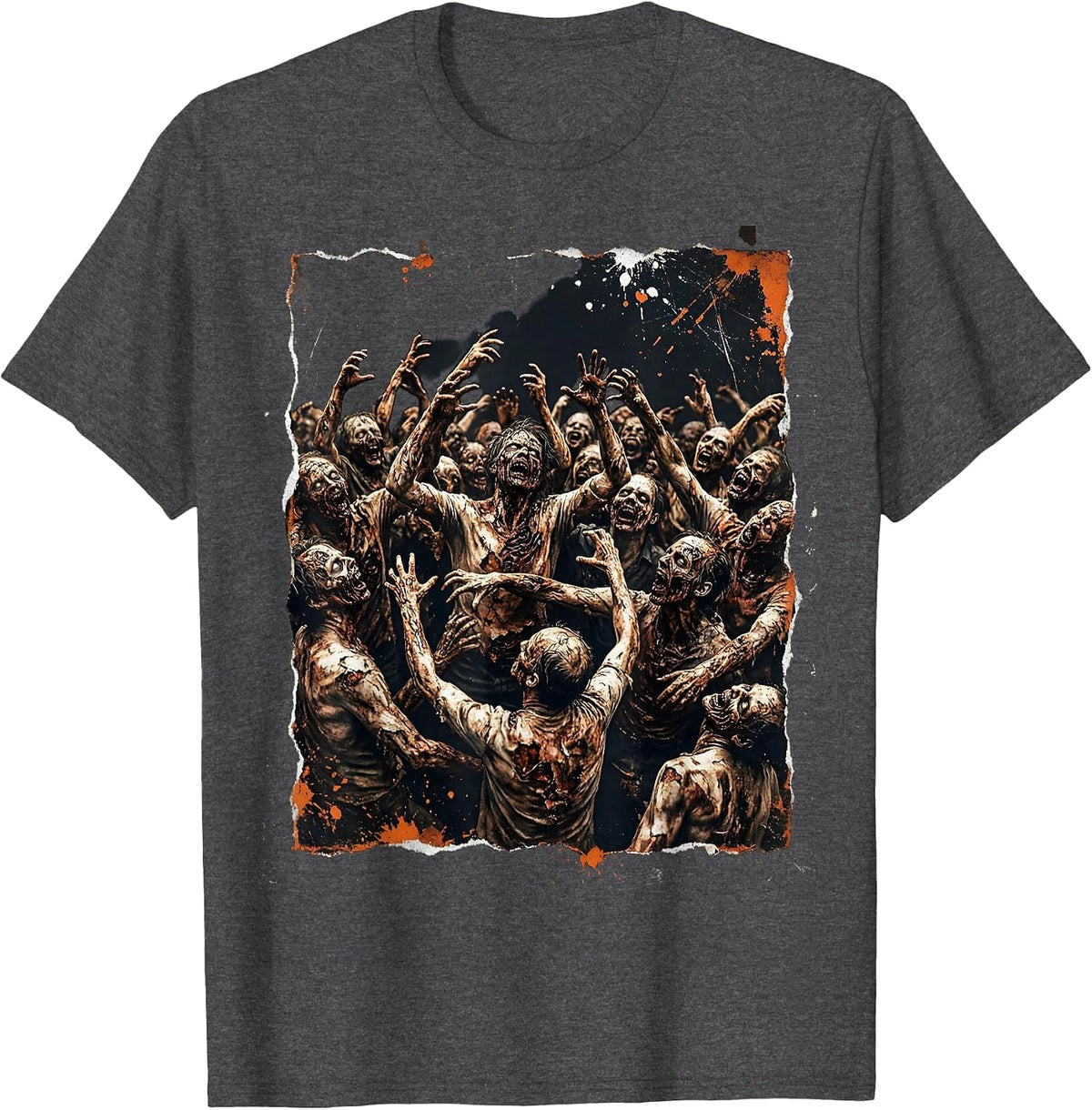 Monster Mash Zombie Mosh Pit Concert Crowd T-Shirt - Dark Heather Grey