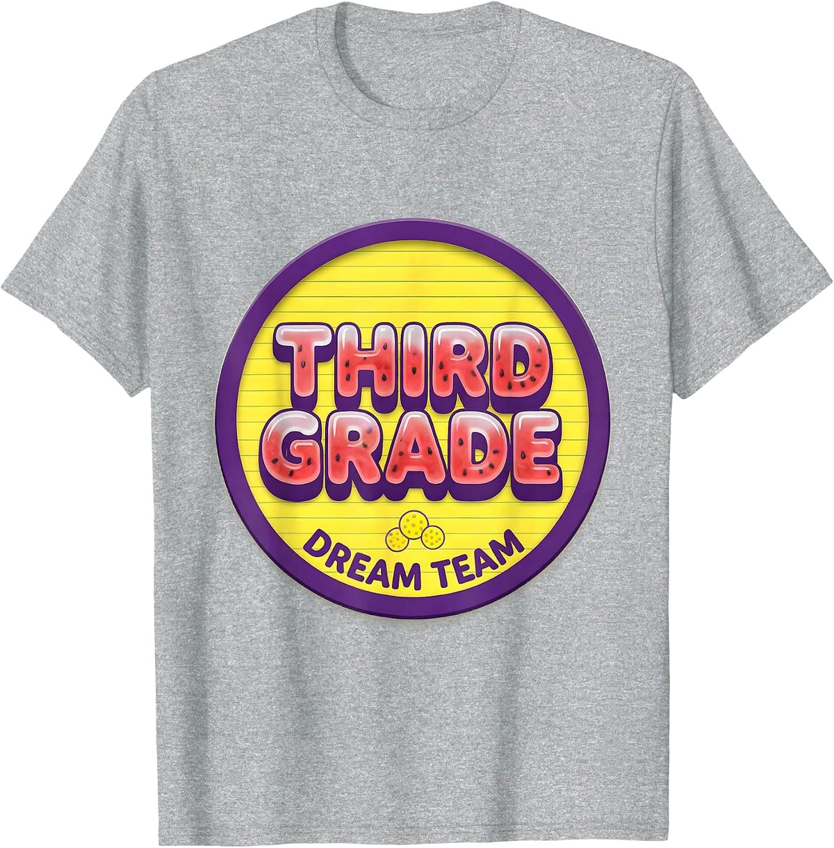 Men's Third Grade Dream Team Back to School Teacher Student Kids T-Shirt - Heather Grey