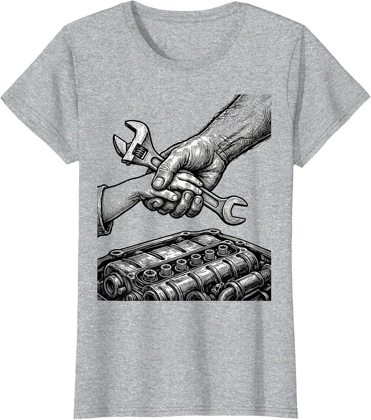 Women's Teach Kids to Change Oil Graphic Tee T-Shirt - Heather Grey