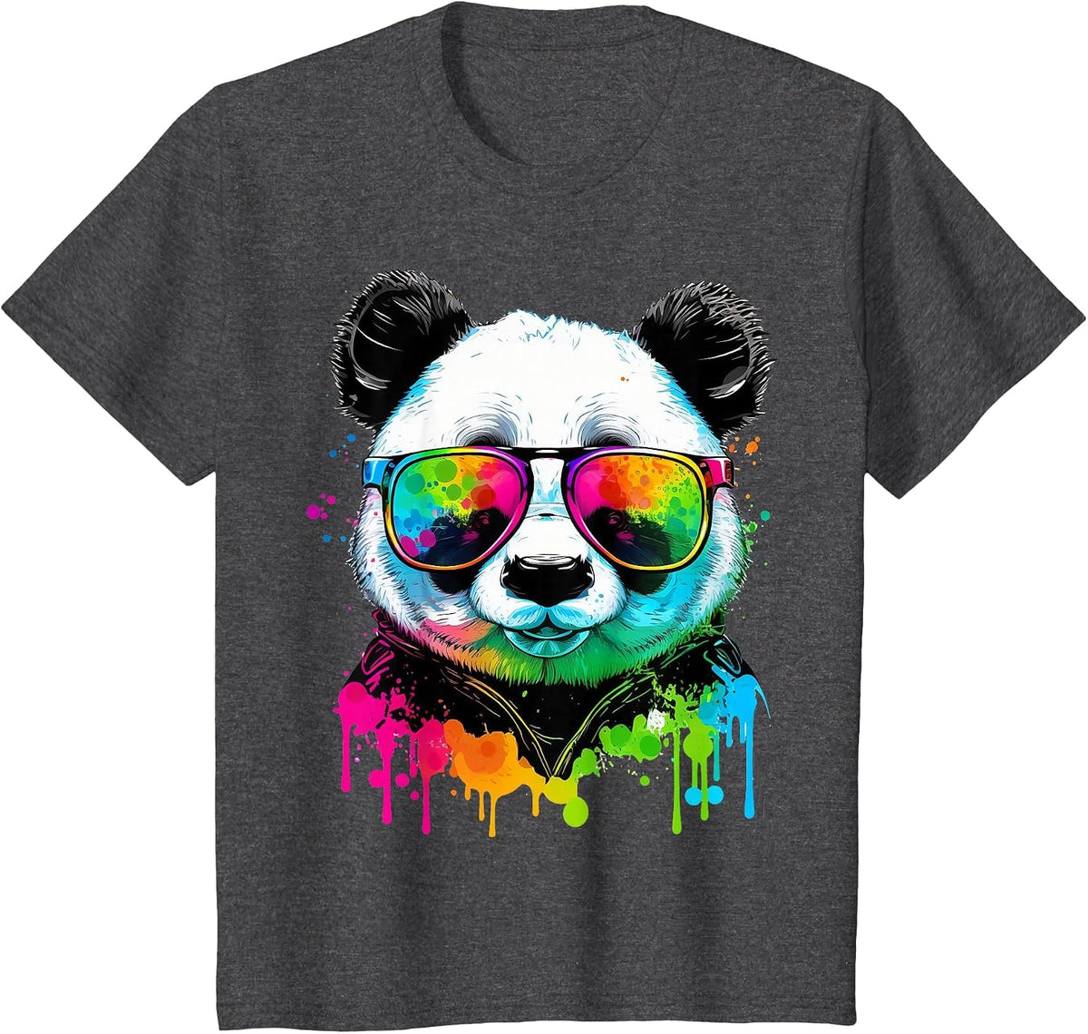 Cute Panda Lover Animal on Panda T-Shirt - Dark Heather Grey