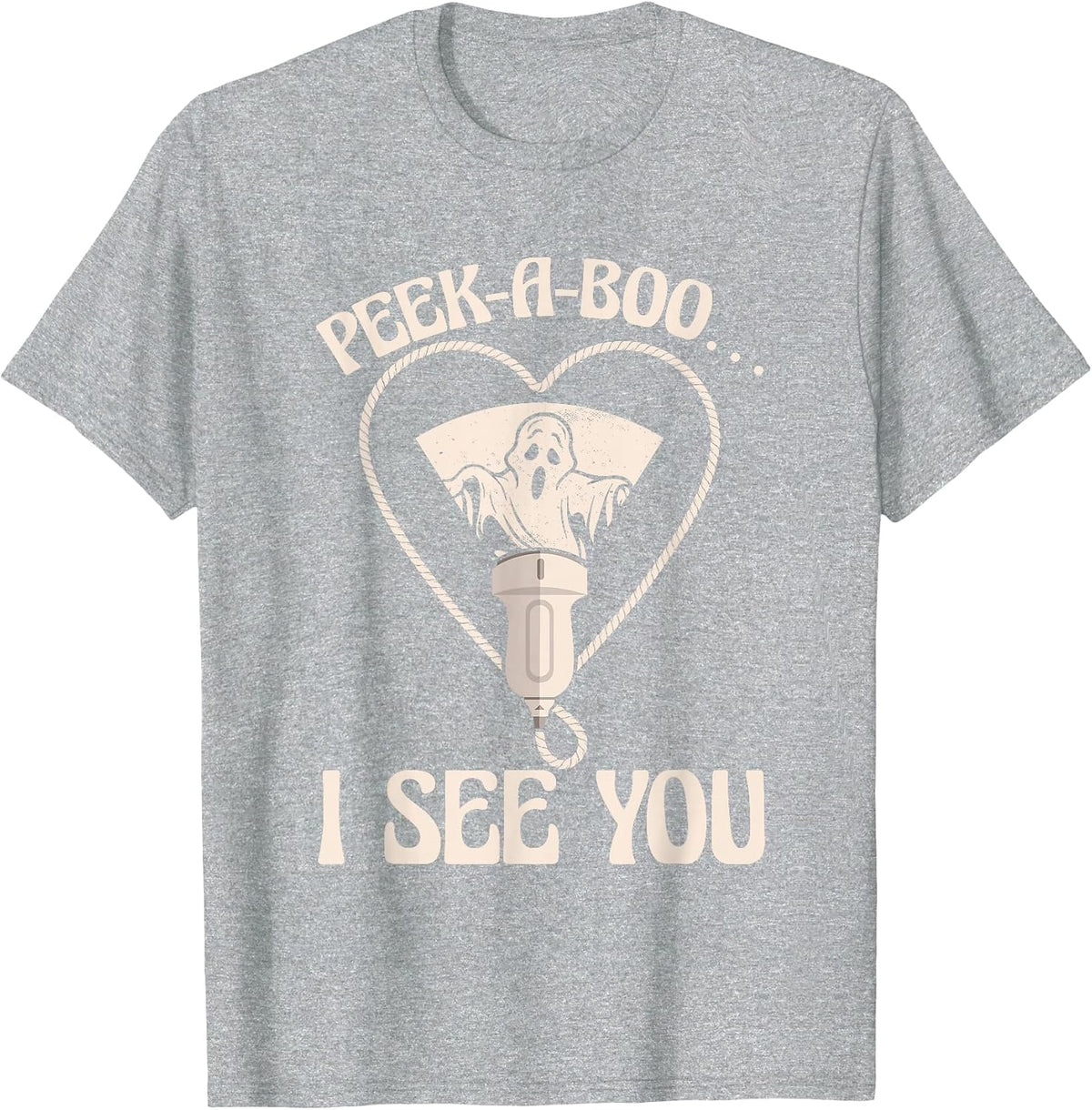 Ultrasound Tech Xray Technician Spooky Sonographer Halloween T-Shirt - Heather Grey