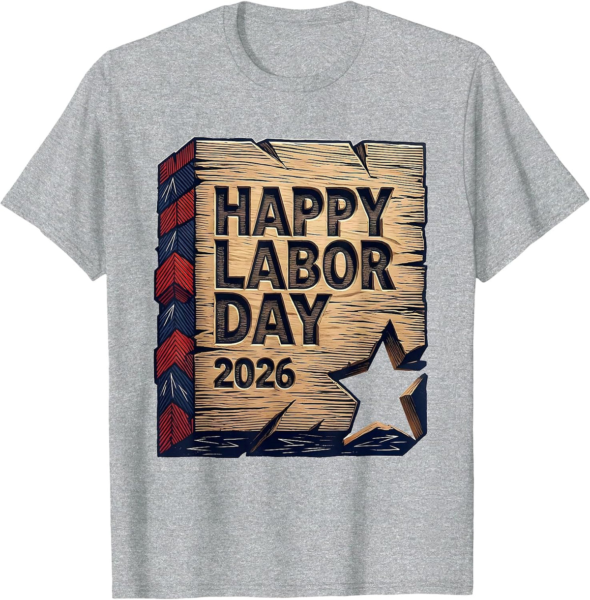 Men's Happy Labor Day 2026 Patriotic Union Pride Labor Day Gift T-Shirt - Heather Grey